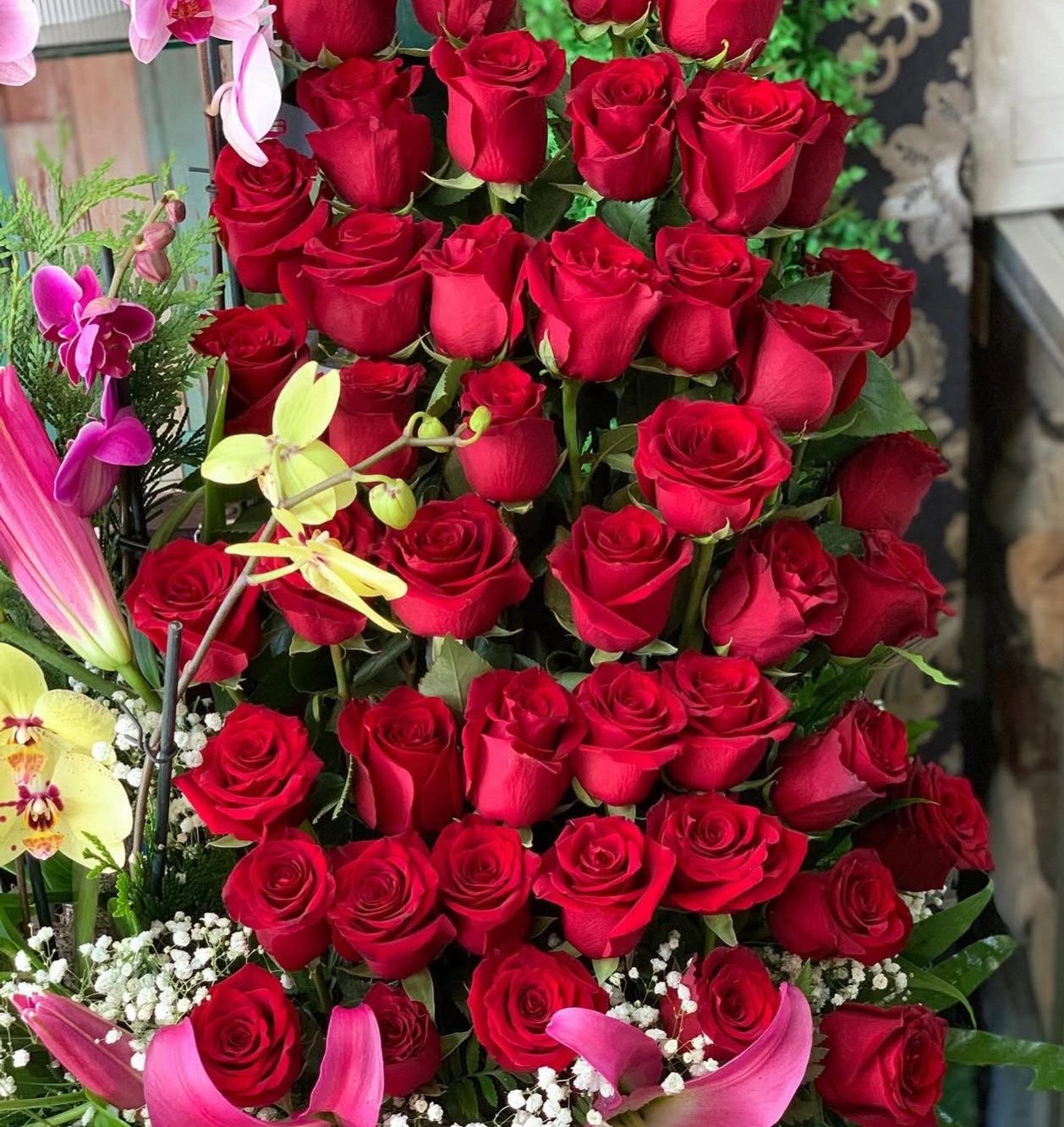 Classic Red Rose Stack for Romance