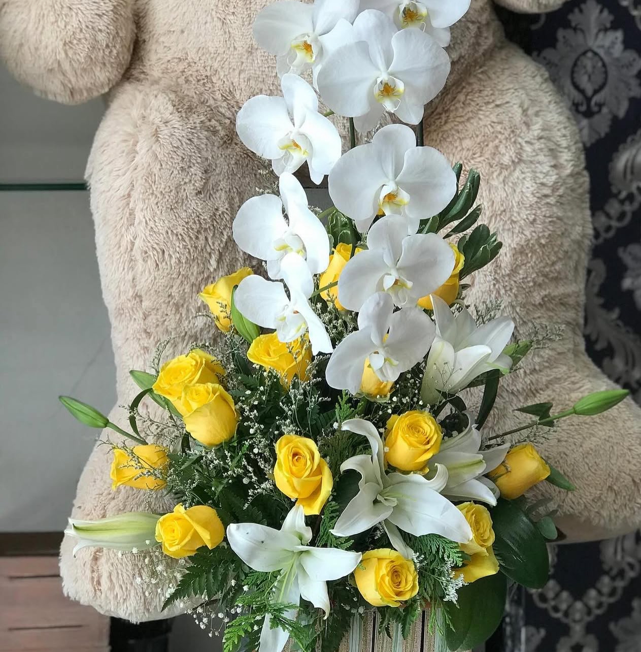 Yellow and White Orchid - Hospital Gift