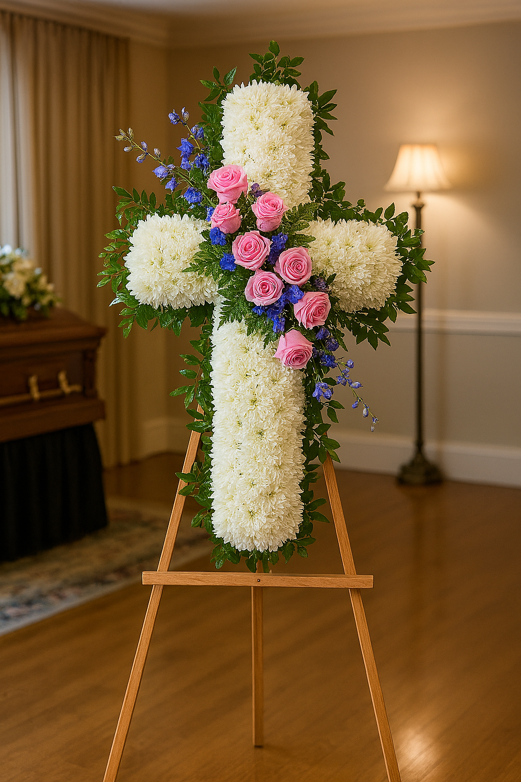Standing Feminine Floral Cross