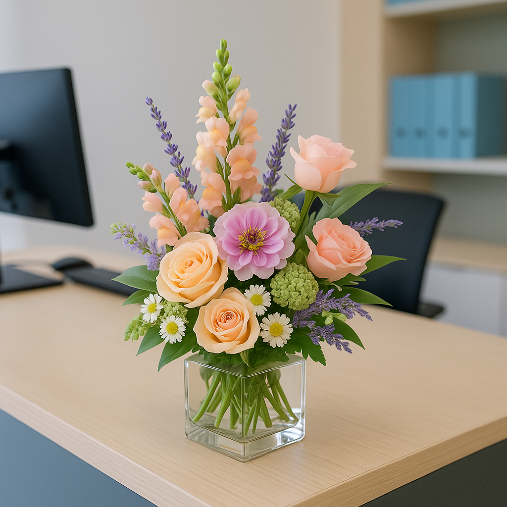 Pastel Whispers — Modern Designer Arrangement (Compact)