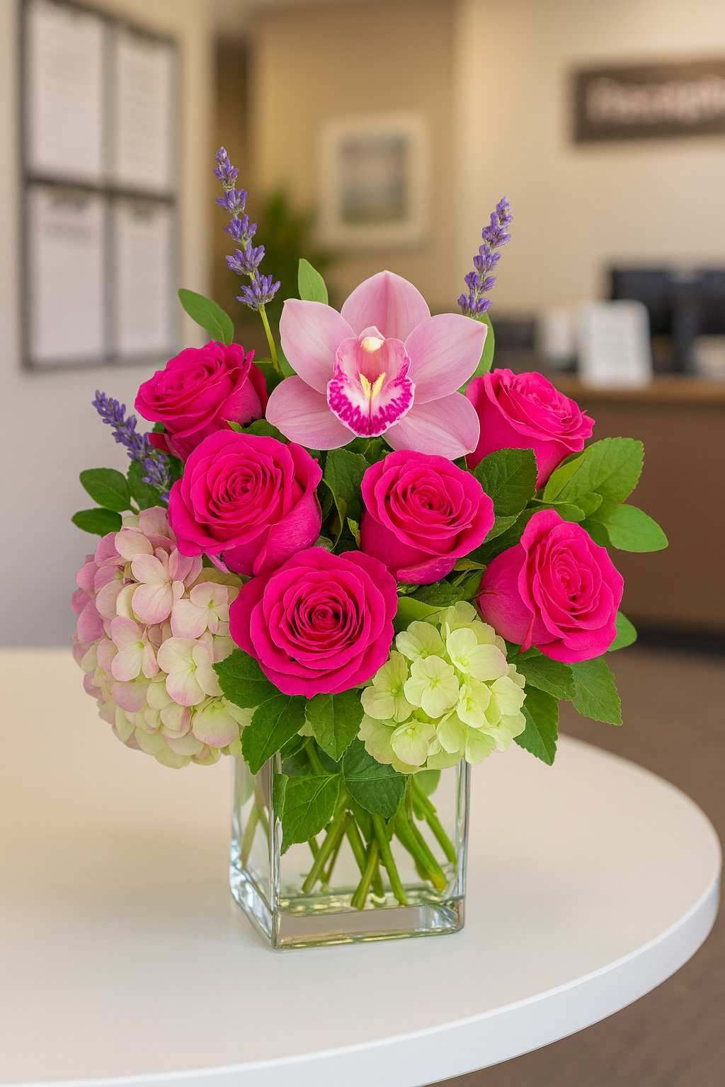 Floral Elegance in Waiting Room