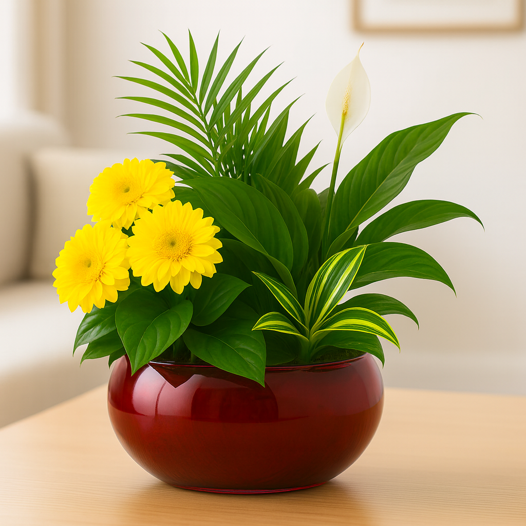 Lush Designer Garden with Bright Accent Blooms