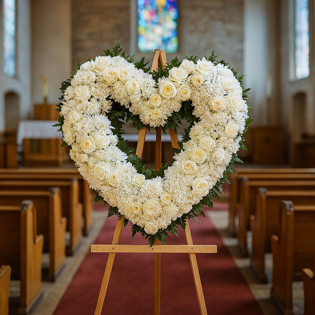 Pure Heart Standing Wreath (Shades of White)