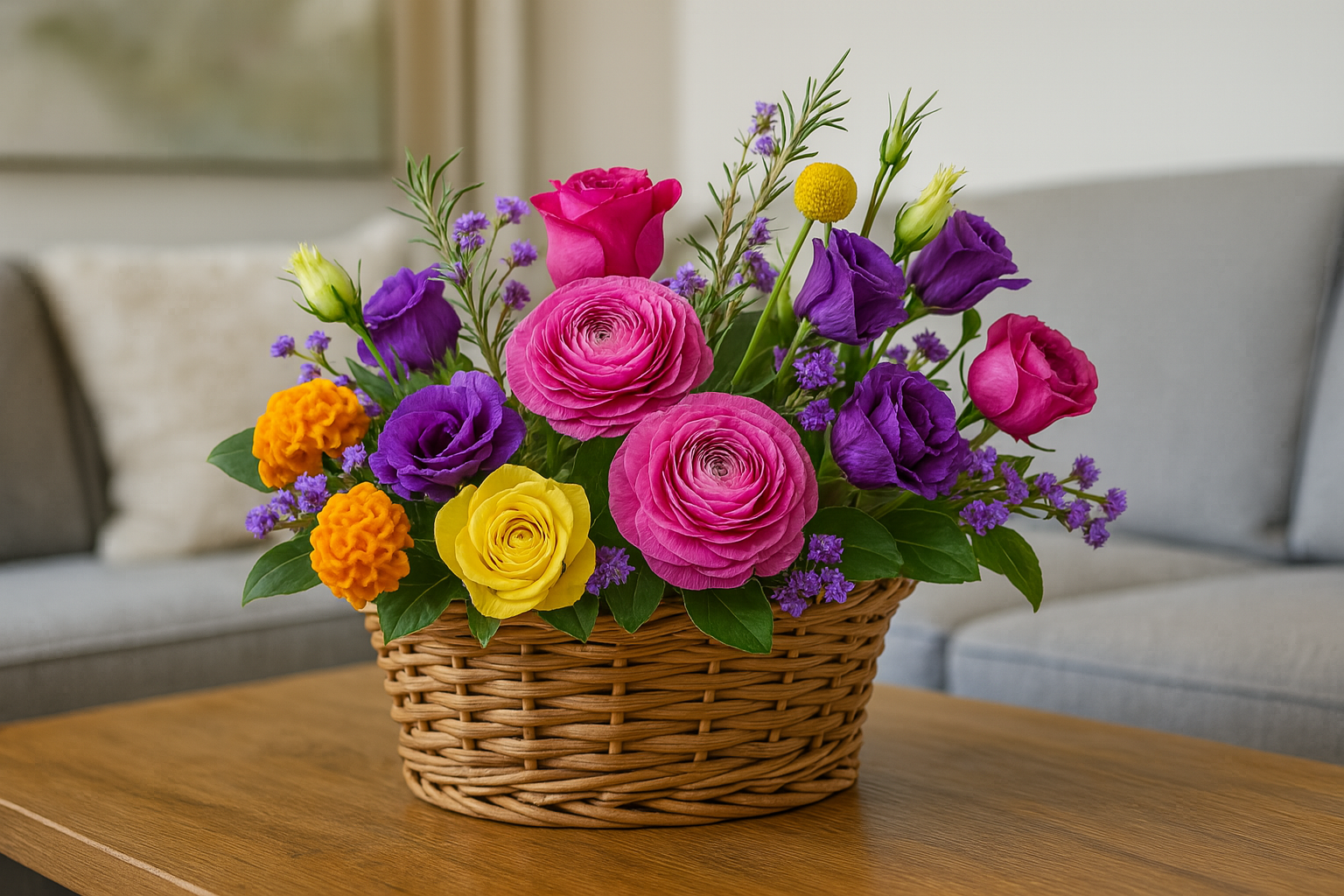 Cheerful Garden Blooms Centerpiece